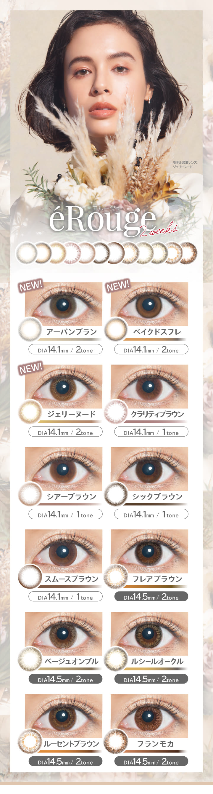 送料無料 エルージュ Erouge 1箱6枚入り クラリティブラウン リリーアイズ 全品送料無料のカラコン サークルレンズ専門通販サイト